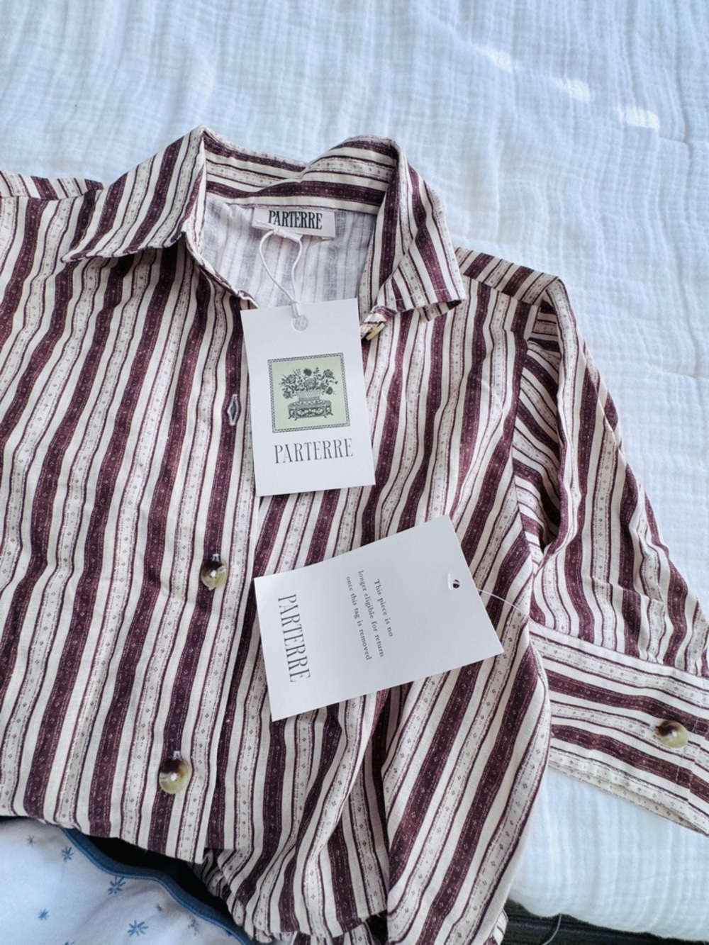 Parterre Owen Striped Button-Front Shirt Dress - Picture 3 of 9